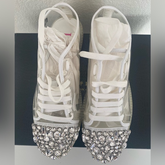 PHILIPP PLEIN LOW-TOP SNEAKERS WITH CRYSTAL EMBELLISHED US 7.5/EU 38 - Picture 2 of 7